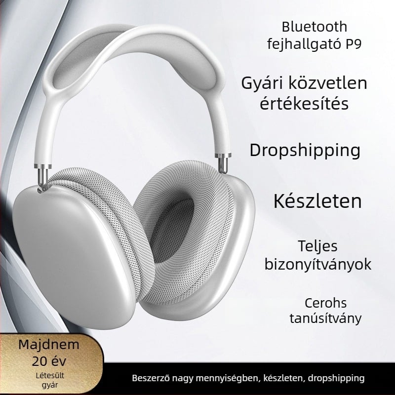 Pangpai Vezeték nélküli over-ear Bluetooth fülhallgató – Bluetooth 5.3, 10 m hatótáv, IPX3, akár 8 óra üzemidő, sztereó