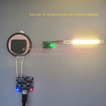 Vezeték nélküli töltő-vevő modul lítium akkumulátorhoz, Qi 5W HL-JS5W, bemenet 5V, kimenet 1A, CE tanúsítvány