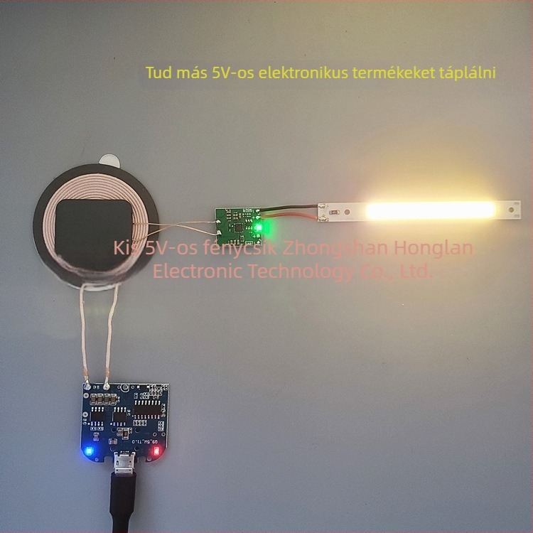 Vezeték nélküli töltő-vevő modul lítium akkumulátorhoz, Qi 5W HL-JS5W, bemenet 5V, kimenet 1A, CE tanúsítvány
