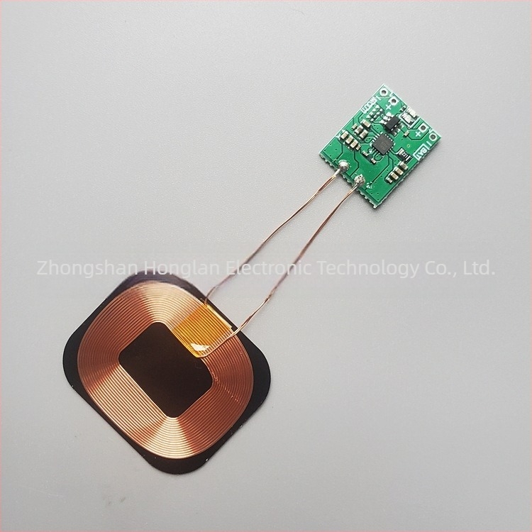 Vezeték nélküli töltő-vevő modul lítium akkumulátorhoz, Qi 5W HL-JS5W, bemenet 5V, kimenet 1A, CE tanúsítvány