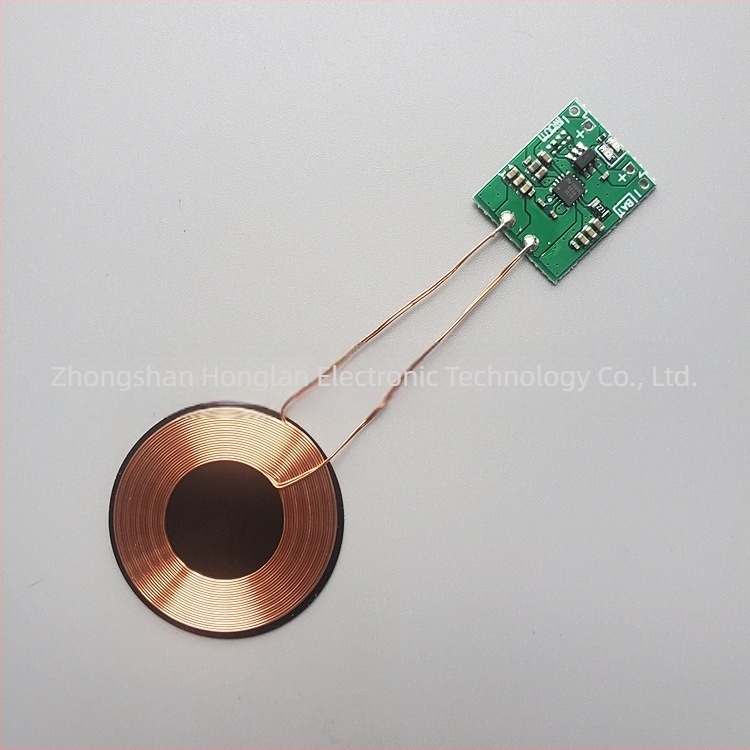 Vezeték nélküli töltő-vevő modul lítium akkumulátorhoz, Qi 5W HL-JS5W, bemenet 5V, kimenet 1A, CE tanúsítvány