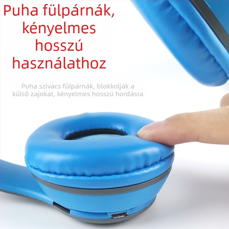 P47 vezeték nélküli gaming fejhallgató – Bluetooth 5.0, 10 m hatótáv, IPX4 vízállóság, 4–8 óra akkumulátor-üzemidő, sztereó hang