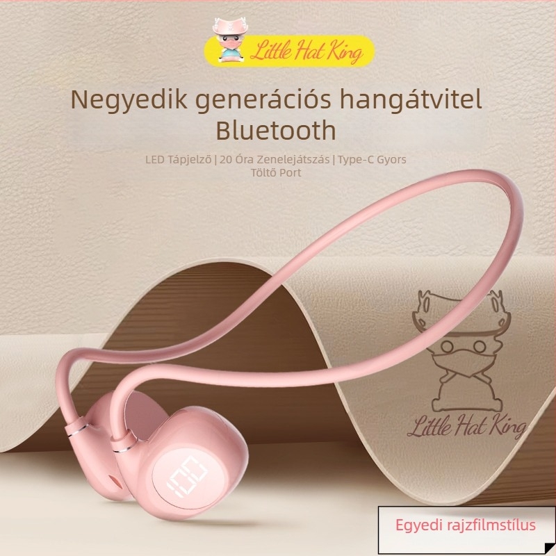 V40 Bluetooth csontvezetéses fejhallgató, fejre helyezhető, sportoláshoz, izzadásálló, 10 m hatótávolság, BT 5.3, 8+ óra üzemidő, IPX3