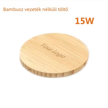 Vezeték nélküli bambusz töltő, 15W gyors töltés, fabútorba beépített dizájn, QC3.0, 3A kimenet, testreszabás elérhető