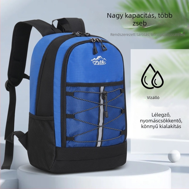 Kültéri túrákhoz készült hátizsák, nagy kapacitású, nylon anyagú, vízálló és kopásálló, görbült vállpánt rendszer, uniszex dizájn