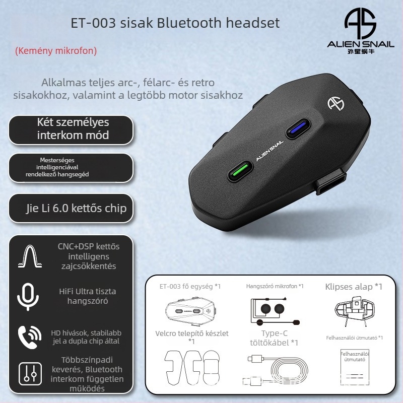 Motorkerékpár sisak Bluetooth fejhallgatóval, sztereó hangzás (Bluetooth 5.0, 15 m hatótávolság, kétoldali sztereó, 18–22 óra üzemidő)