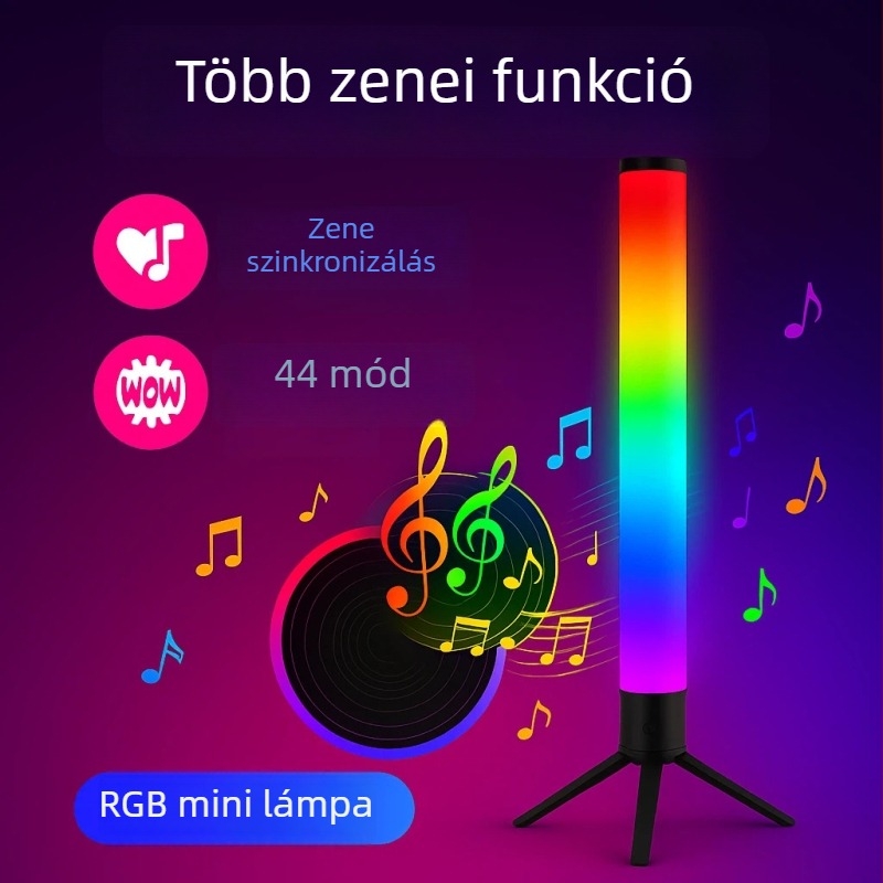 LED állólámpa RGB hangulatvilággal, távirányítóval, nordic stílus, akril test, PVC árnyékoló