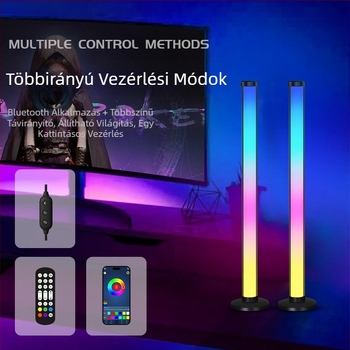 RGB asztali környezeti lámpa hang-reakciós ritmussal – USB táplálás, alkalmazásvezérlés, távirányító, állítható magasság