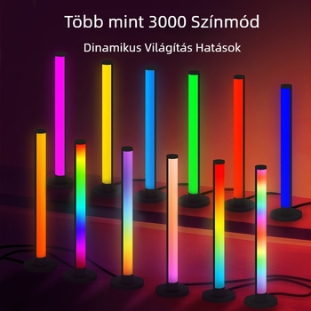 RGB asztali környezeti lámpa hang-reakciós ritmussal – USB táplálás, alkalmazásvezérlés, távirányító, állítható magasság