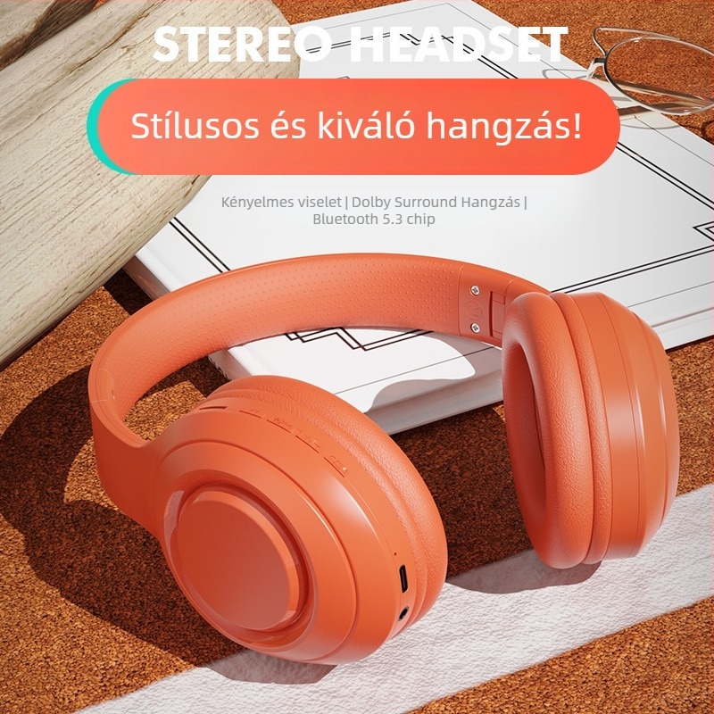 Kelin Bluetooth fejhallgató, 5.0, 10 m hatótávolság, IPX6 vízálló, 4–8 óra akkumulátor‑élettartam, fejre viselhető, sztereó, erőteljes mélybasszus