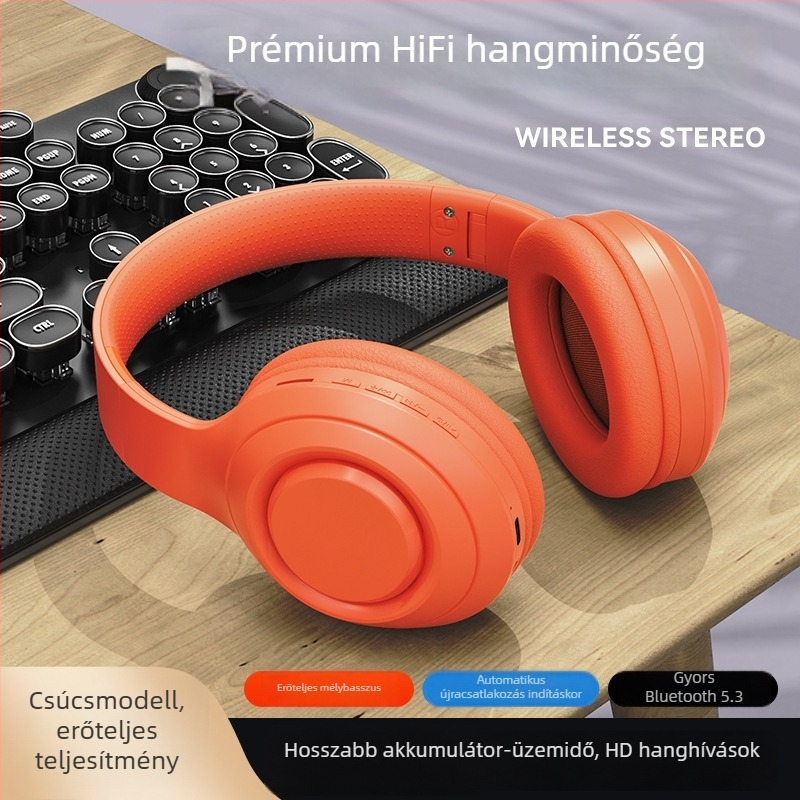 Kelin Bluetooth fejhallgató, 5.0, 10 m hatótávolság, IPX6 vízálló, 4–8 óra akkumulátor‑élettartam, fejre viselhető, sztereó, erőteljes mélybasszus