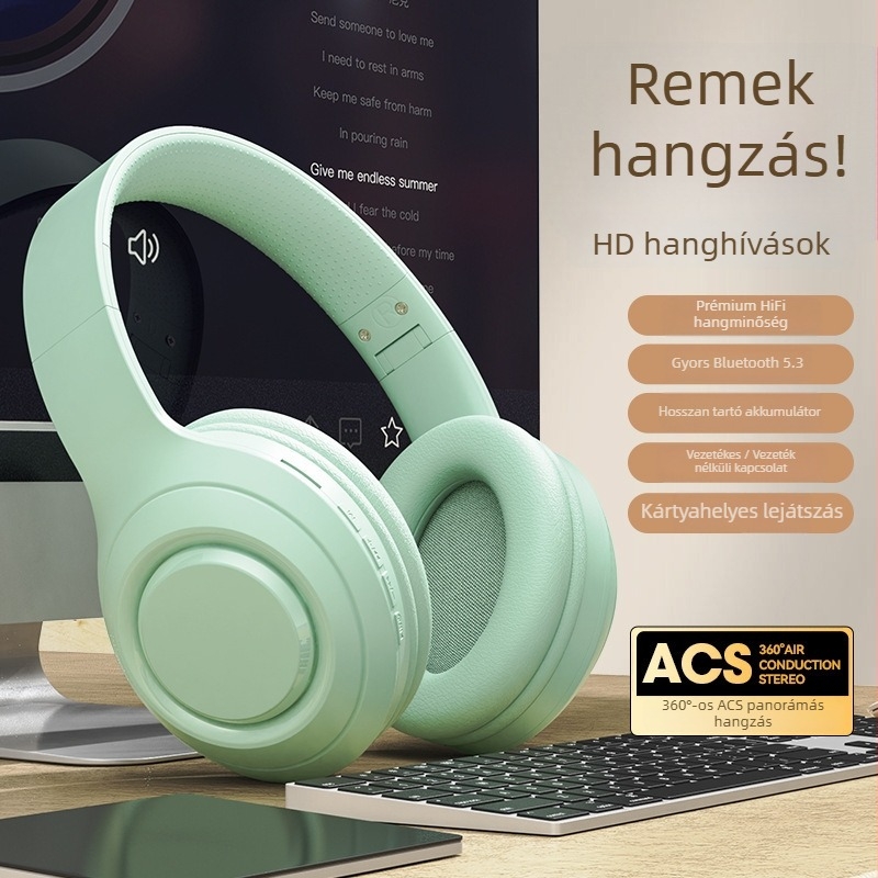 Kelin Bluetooth fejhallgató, 5.0, 10 m hatótávolság, IPX6 vízálló, 4–8 óra akkumulátor‑élettartam, fejre viselhető, sztereó, erőteljes mélybasszus