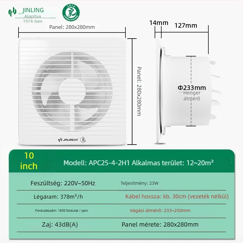 Golden Antelope Kivezető ventilátor – modellok: apc20-3-2(h1), apc25-4-2h1; Függőleges szerelés; 220V; 1000W; Első osztályú energiahatékonyság