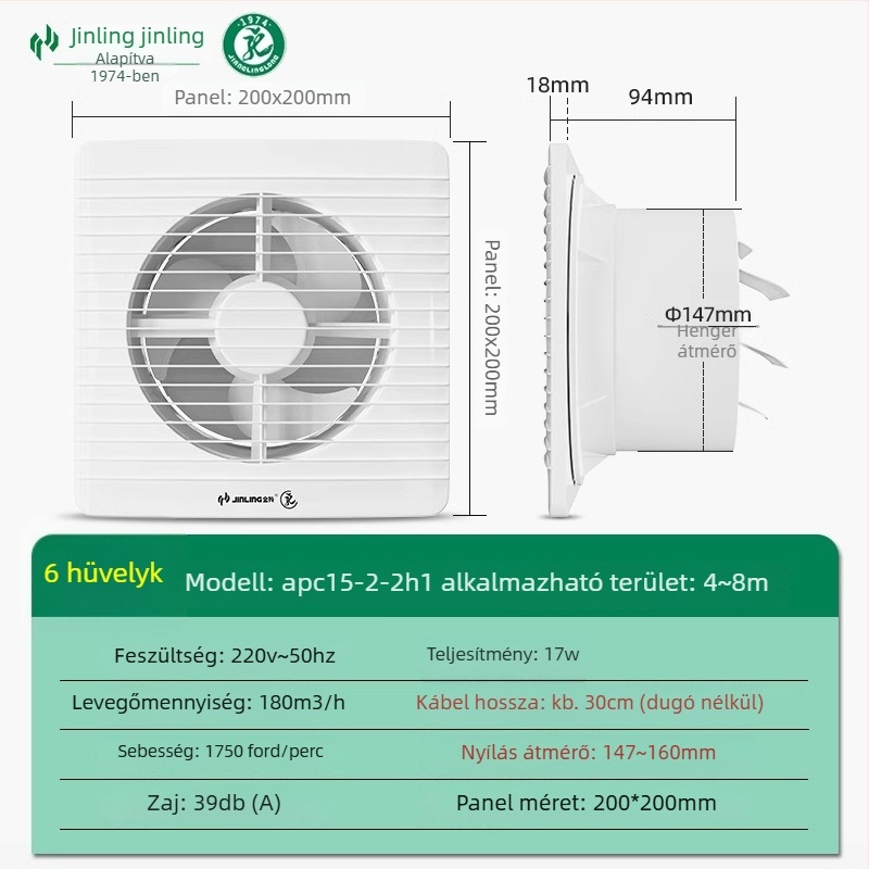 Golden Antelope Kivezető ventilátor – modellok: apc20-3-2(h1), apc25-4-2h1; Függőleges szerelés; 220V; 1000W; Első osztályú energiahatékonyság