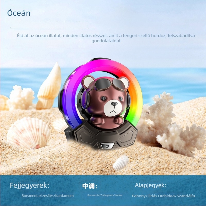 Carlox autóillatosító diffúzor klipszel az illatosítóval és környezeti fény – virágos illat, Ambergris; 10–20 ml; párolgási idő 61–90 nap; eltarthatóság 5 év