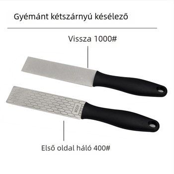 Kétoldalas gyémánt késélező – háztartási használatra, multifunkcionális