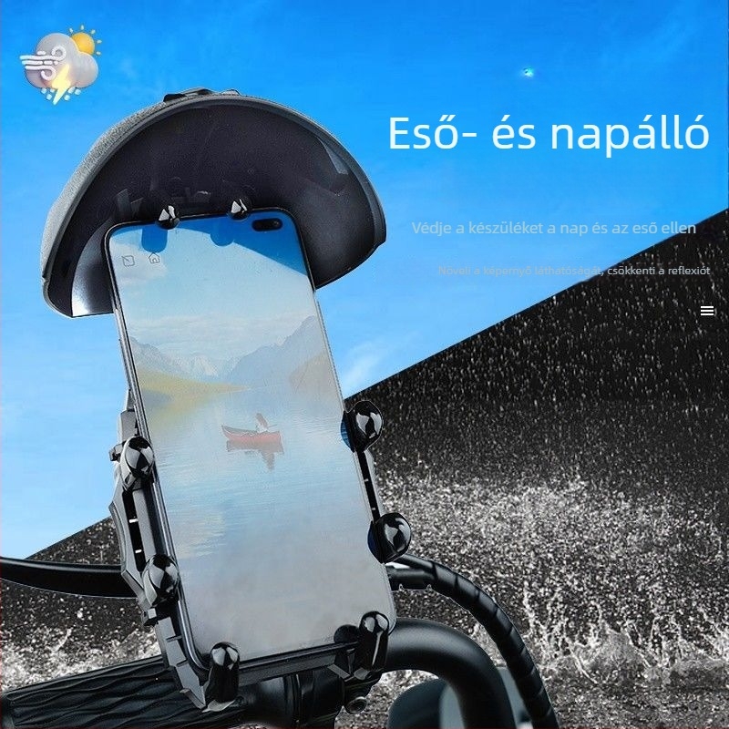 Kerékpár és motorkerékpárhoz való telefontartó – cyberpunk stílus, puha ragasztó anyag, vezeték nélküli töltés