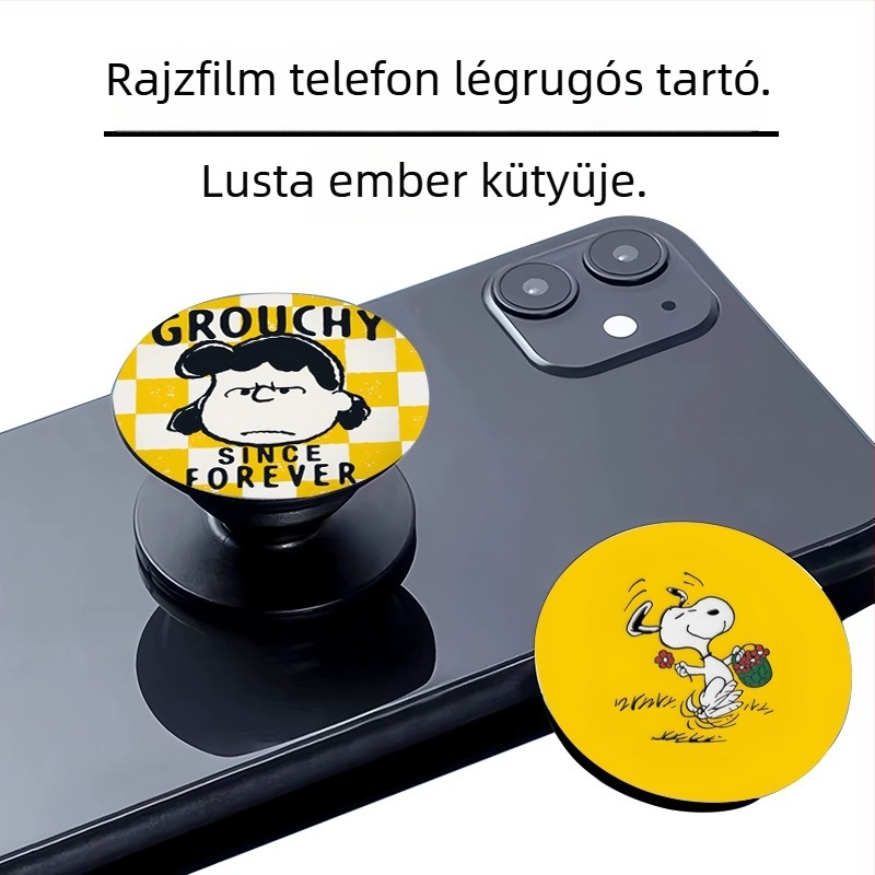 Szilikon telefontartó légzsákos dizájnnal, aranyos rajzfilmszerű motívummal