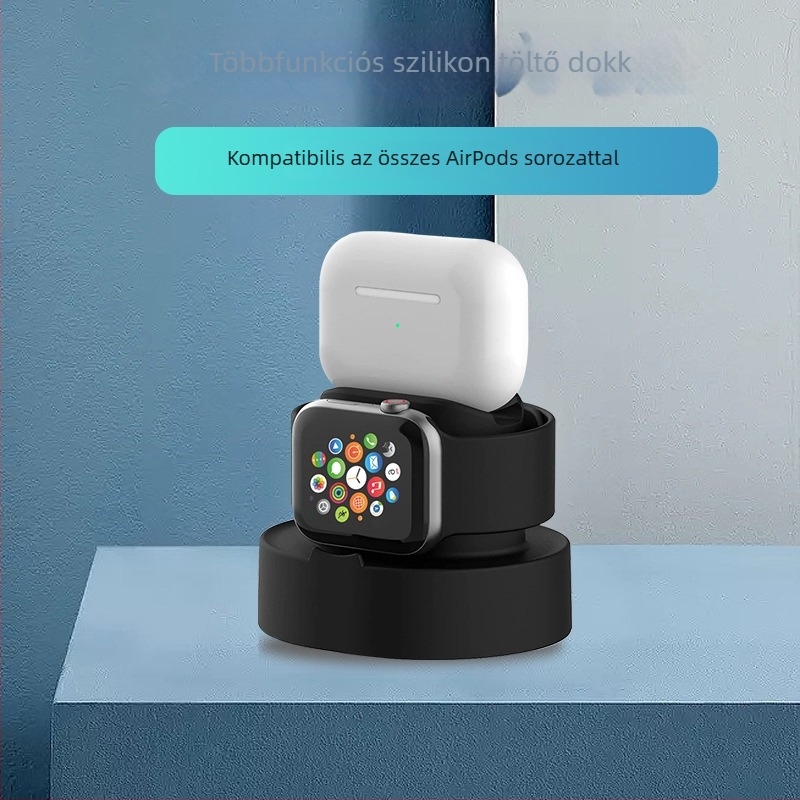 3 az 1-ben asztali vezeték nélküli töltőállvány iPhone, Apple Watch és AirPods számára mágneses rögzítéssel