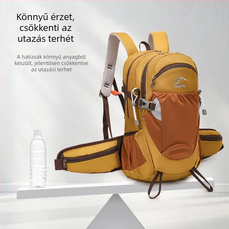 Uniszex nylon túrahátizsák kültéri sportokra, aer párnás vállpántokkal, poliészter bélés