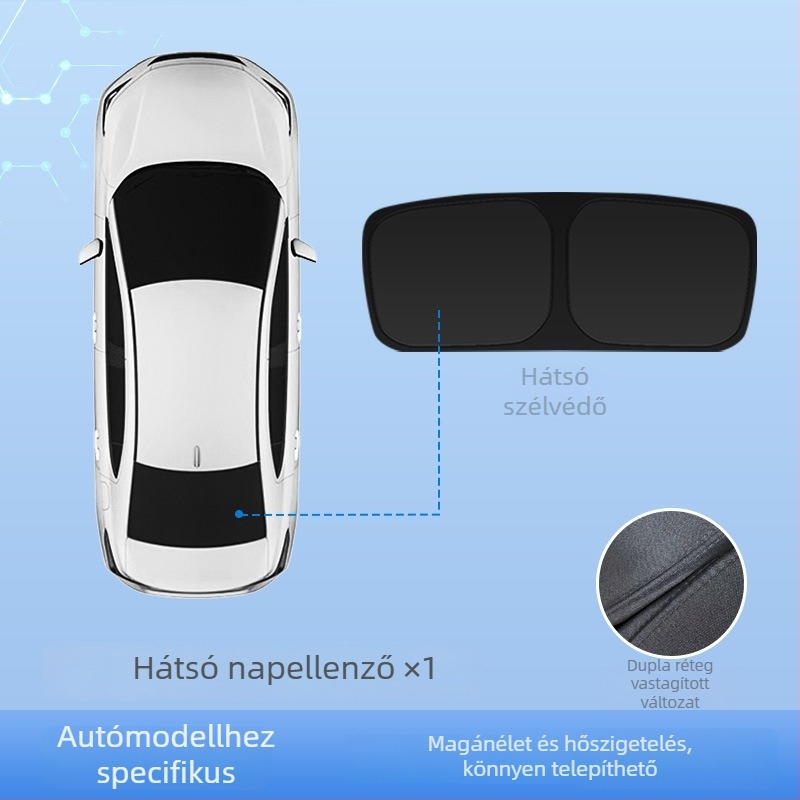 Lynk & Co 900 autóablak árnyékoló függöny – hőszigetelés és napvédelem – snap-in telepítés – anyag: 82B rugós acél + Oxford szövet 300D