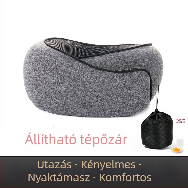 Memóriahabos U-alakú nyakpárna, utazáshoz, repülőútra és irodába