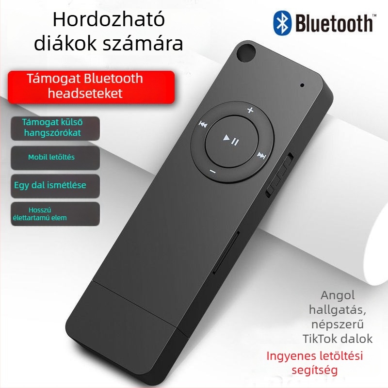 Bluetooth MP3 lejátszó, tanulói verzió, angol hallgatás és dalok letöltése, videófelvétel nélkül