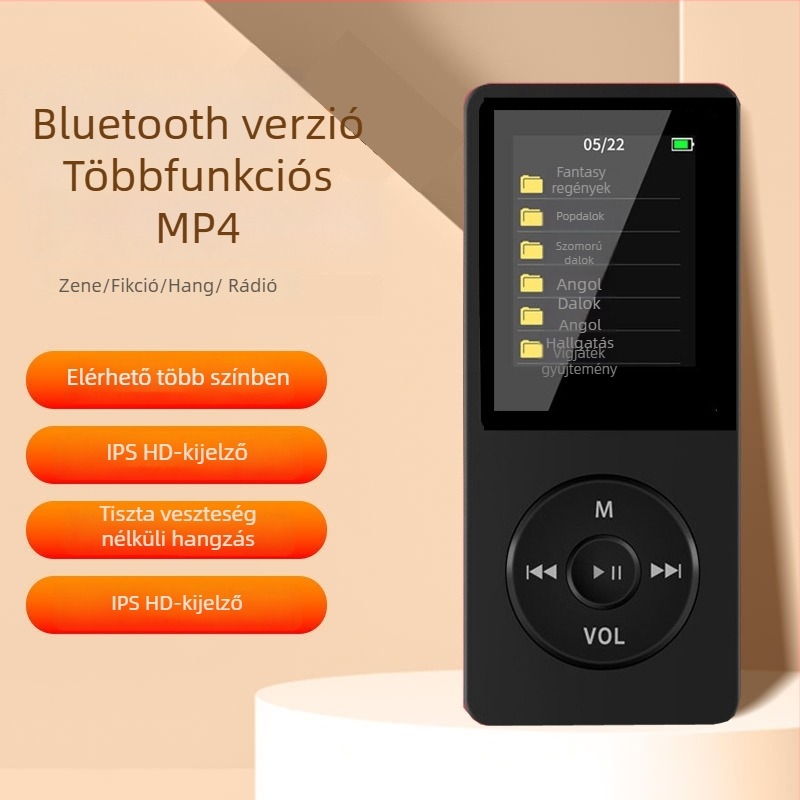 Bluetoothos MP3/MP4 lejátszó, felvételi funkció, TF-kártya támogatás és USB 2.0