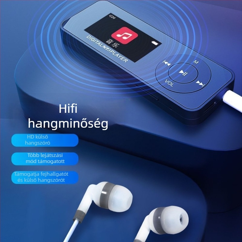 Mini MP3/MP4 lejátszó képernyővel és Bluetooth-kapcsolattal, beépített angol szótárral a tanuláshoz