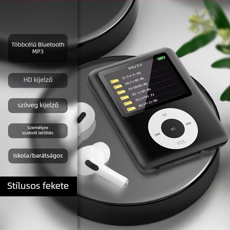 Diákverzió hordozható MP3/MP4 lejátszó Bluetooth és kijelzővel – angol olvasási támogatás
