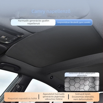 Napellenzár napfénytetőre Toyota Camry 9. gen – anyag: vászon, rögzítés: snap-in, tetőalkatrész, minimalist stílus, kompatibilis Toyota