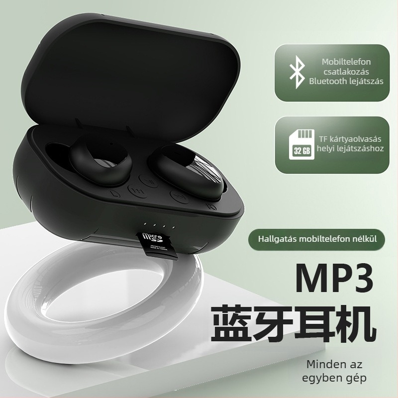 Bluetooth MP3 mindent-egyben fülhallgató kártyahellyel, in-ear, uniszex, új modell, egyedi