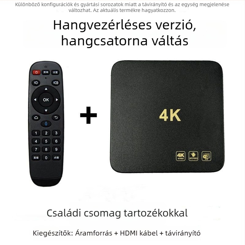 Hálózati TV set-top doboz (4K kimenet, 2 GB RAM, Wi‑Fi, Ethernet, HDMI)