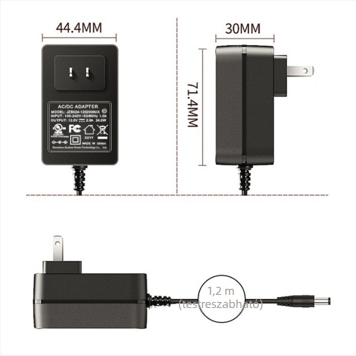 Jiuzhou Power J151 12V 1A tápegység routerekhez, set-top boxokhoz és digitális kis készülékekhez – Európai és Nemzeti szabványok