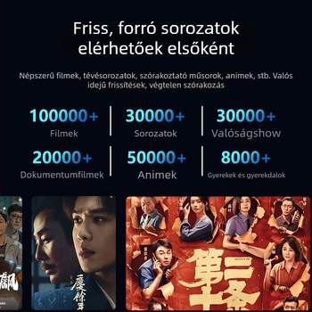 4K set-top box Wi-Fi-vel és Bluetooth távirányítóval, 4 GB RAM, 32 GB tárhely, 3840x2160 kimenet