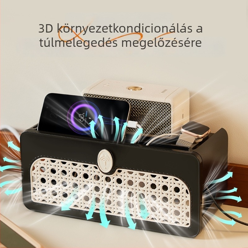 Asztali tároló doboz Wi-Fi routerhez és set-top boxhoz, ABS műanyag, 12L kapacitás, modern minimális dizájn