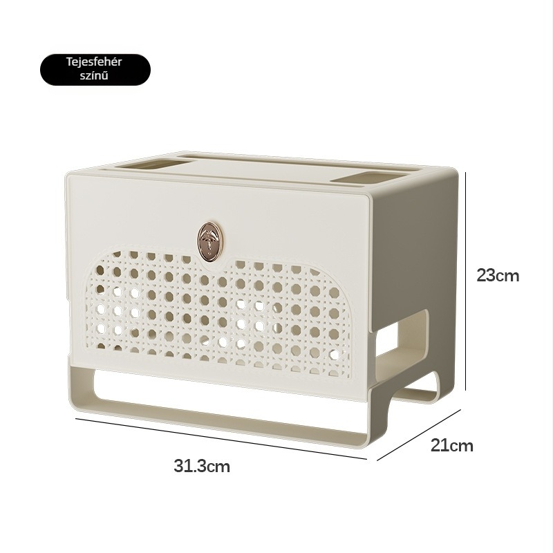 Asztali tároló doboz Wi-Fi routerhez és set-top boxhoz, ABS műanyag, 12L kapacitás, modern minimális dizájn
