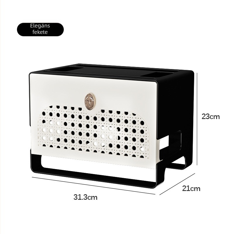 Asztali tároló doboz Wi-Fi routerhez és set-top boxhoz, ABS műanyag, 12L kapacitás, modern minimális dizájn