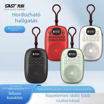 Xianke V15 Mini rádiólejátszó beépített hangszóróval, MP3-támogatás, automata állomáskeresés és 50 előre beállított állomás, 5V 3W, időseknek