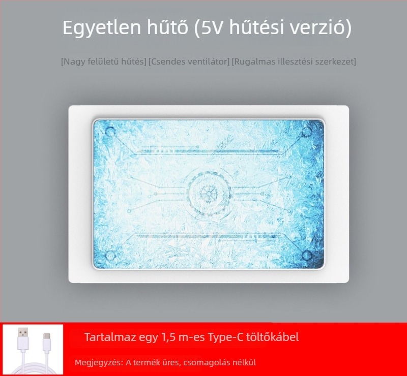 Notebook hűtőállvány félvezető hűtéssel, alumíniumötvözet + ABS, 1 ventilátor, modell H1/H1-MAX, állítható szintek