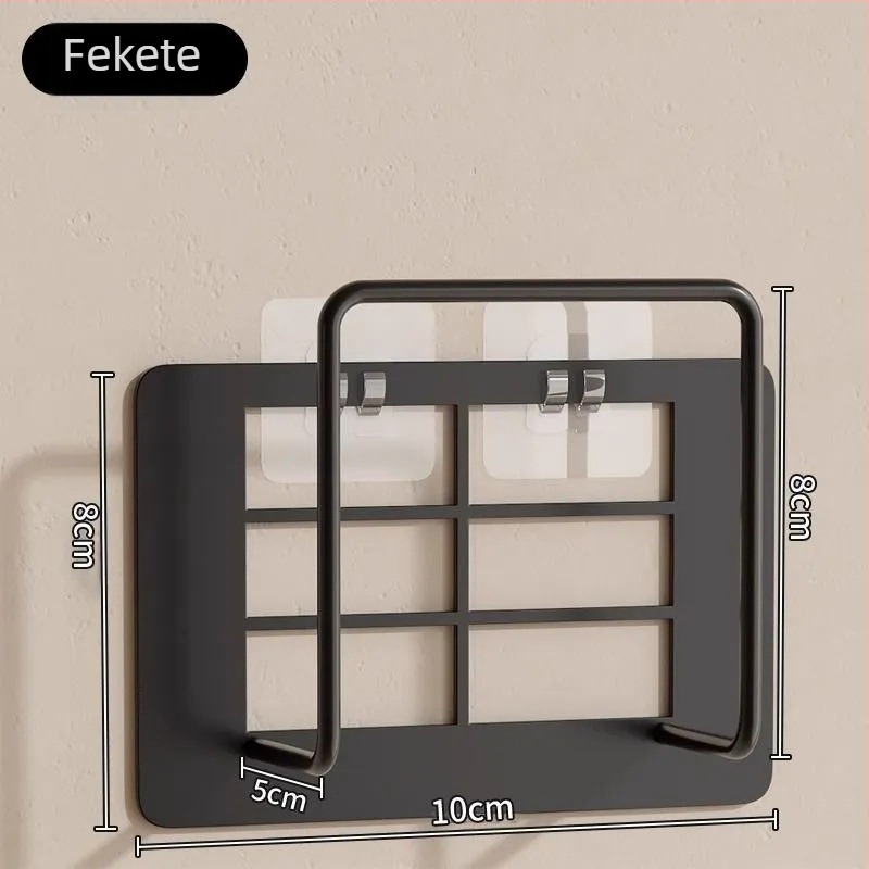 Fém falra szerelhető router és Wi‑Fi tároló tartó — 1 réteg, modern minimalista stílus, nappali használatra