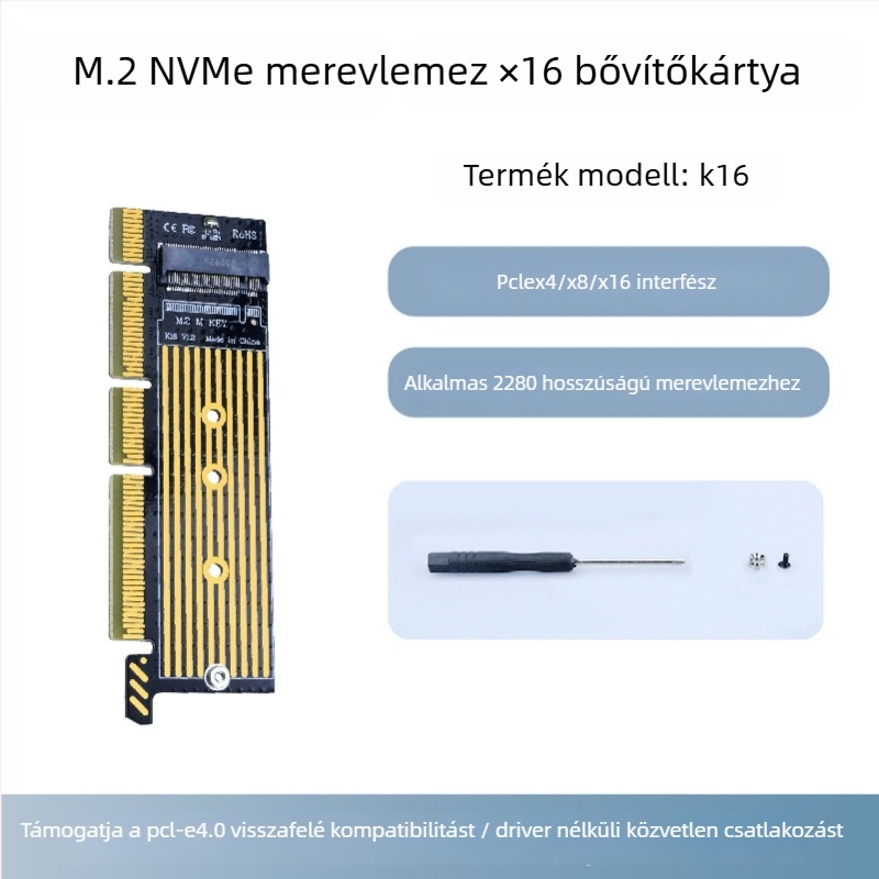 RIHAO K01 M.2 NVMe PCIe 4.0 adapterkártya