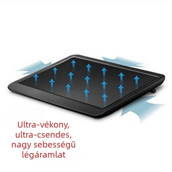 Notebook hűtőalap (V19, 1 ventilátor, légköri hűtés, kb. 0,3 kg)