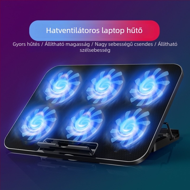 Notebook hűtőalap (V19, 1 ventilátor, légköri hűtés, kb. 0,3 kg)
