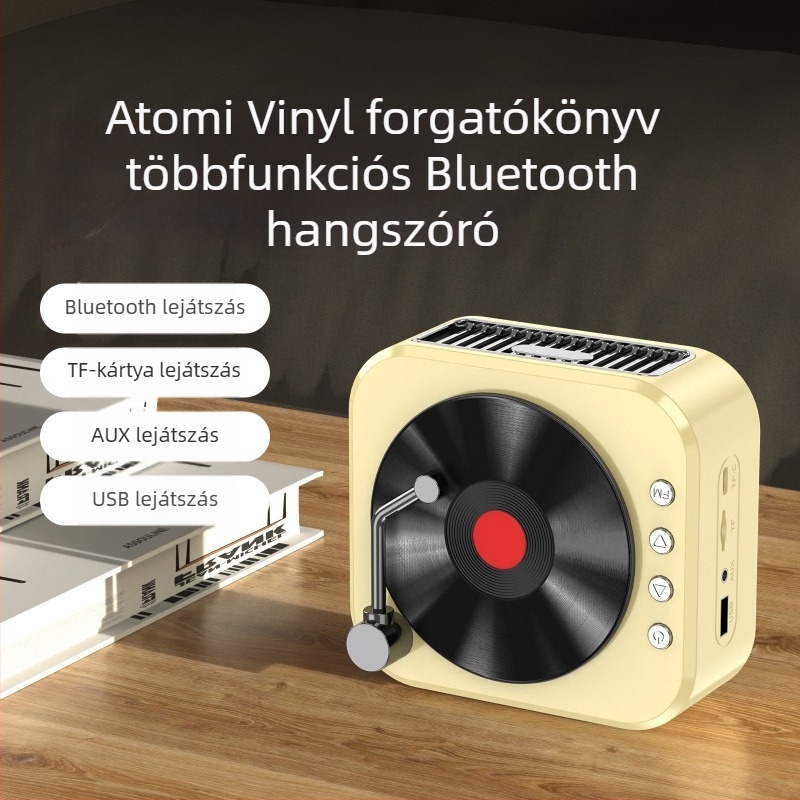 Bluetooth asztali sztereó hangsugárzó, kompakt kialakítás, 5W, BT 5.3, beépített akkumulátor 800–1000 mAh, frekvenciasáv 100 Hz–20 kHz, hatótáv akár 10 m