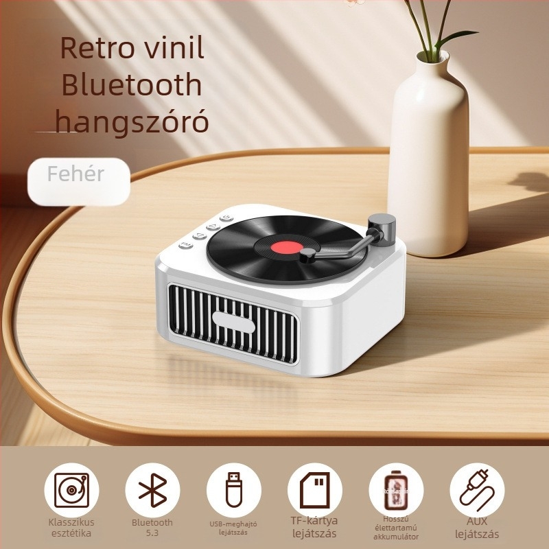 Bluetooth asztali sztereó hangsugárzó, kompakt kialakítás, 5W, BT 5.3, beépített akkumulátor 800–1000 mAh, frekvenciasáv 100 Hz–20 kHz, hatótáv akár 10 m
