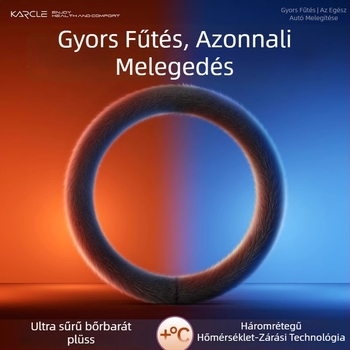 Téli plüss kormányvédő, fűthető, univerzális autókhoz, gyors felmelegedés