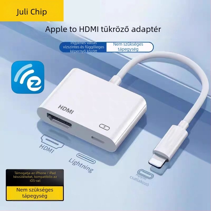 Akinno HDMI-adapter mobiltelefonhoz – videó rögzítés, 1080P, HDMI osztó 1x2, 10 cm rézmagos kábel