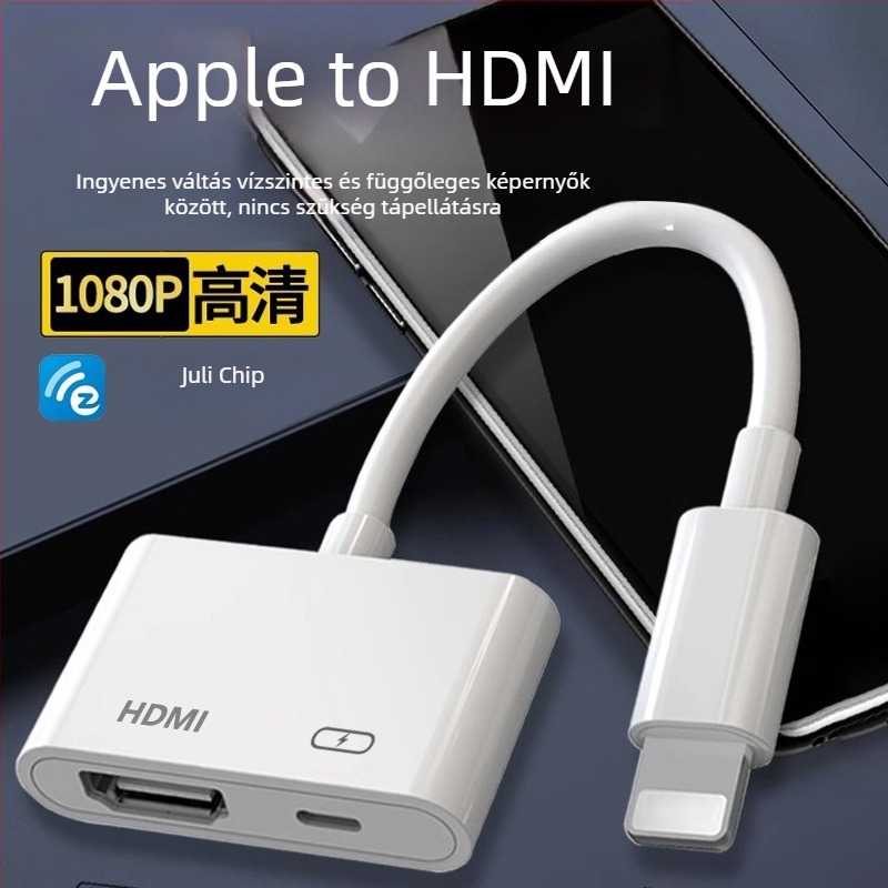 Akinno HDMI-adapter mobiltelefonhoz – videó rögzítés, 1080P, HDMI osztó 1x2, 10 cm rézmagos kábel