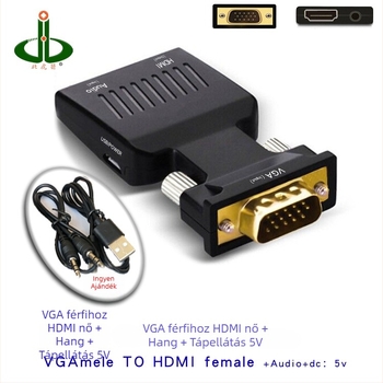 VGA–HDMI adapter, chip 9288 5621, 1080p, 1 bemenet, 2 kimenet, modell VGA-HDMI